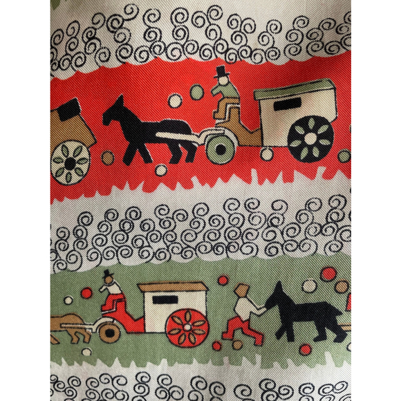 Vtg Novelty Amish Horse Buggy Print Scarf 17 Inches by 48 In Excellent Condition - Picture 8 of 8